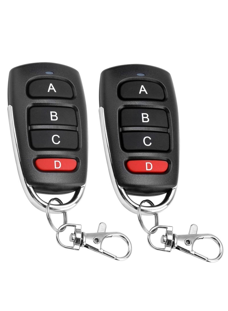 Chabeia 2Pack Universal Garage Door Control 433mhz 4 Buttons Remote Control For Gate fixed code Duplicator - Image 1