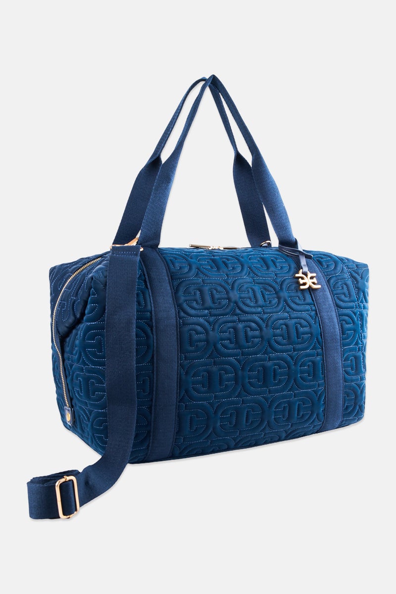 Sam Edelman Women Embroidered Logo Duffle Bag, Navy - Image 2