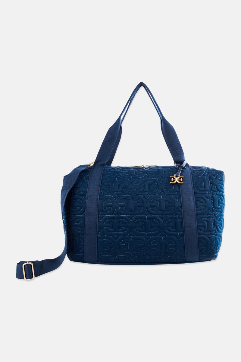 Sam Edelman Women Embroidered Logo Duffle Bag, Navy - Image 1