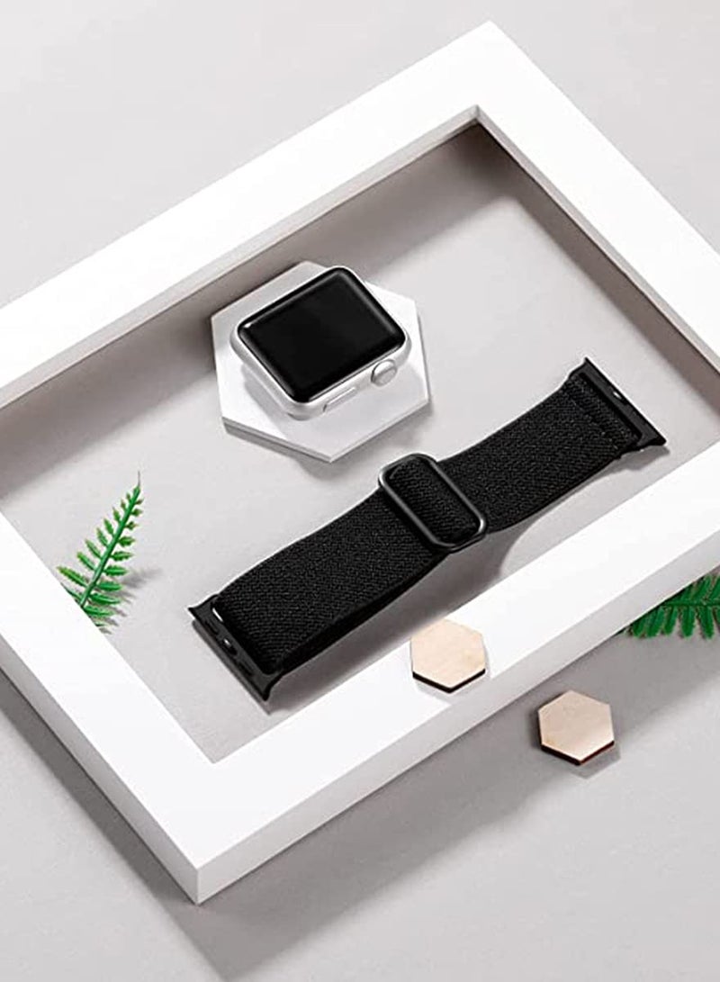 SYOSI KASTWAVE Bands Compatible with Apple Watch Band 44mm 42mm 40mm 38mm for Women Men, Elastic Solo Loop Soft Breathable Braided Nylon Stretchy Bands for iWatch/ Apple Watch SE Series 1 2 3 4 5 6 - Image 5