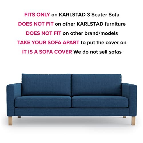 MASTERS OF COVERS SLIPCOVER ONLY! Karlstad Replacment Slipcover Snug Fit Karlstad 3 Seat (Not 2 Seat) Sofa Cover Slipcover for The IKEA Karlstad Three Seat -Navy Blue - Image 2