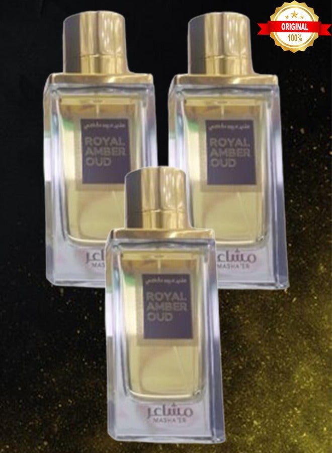ماش 3 قطع عطر رويال عنبر عود 100 مل - Image 1