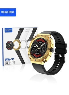 Haino Teko RW31 SmartWatch – 3-in-1 Triple Case, Fitness & Health Tracker, Heart Rate & Sleep Monitor, Multi-Sport Modes, IP68 Waterproof, Smart Notifications, Long Battery Life, 1.75-inch Touch Screen, Compatible with iOS & Android, Black Smartwatch  - Image 4