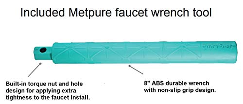 Metpure Non-airgap RO Faucet Reverse Osmosis Drinking Water Filtration System Water Dispenser Spout (Antique Brass). Vase Style with Faucet Wrench RO-FW148. NSF Certified. - Image 5