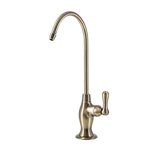 Metpure Non-airgap RO Faucet Reverse Osmosis Drinking Water Filtration System Water Dispenser Spout (Antique Brass). Vase Style with Faucet Wrench RO-FW148. NSF Certified. - Image 2