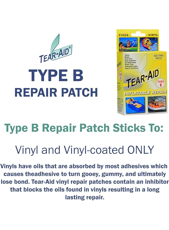 TEAR-AID Repair Type B Vinyl Inflatable Kit 1 Pack Yellow - Image 2