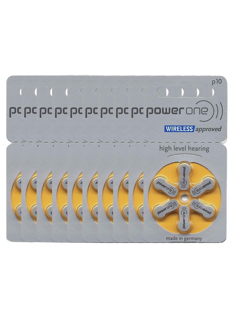 Power One PowerOne Battery size 10  Hearing Aid Batteries 10 Pack of 60 