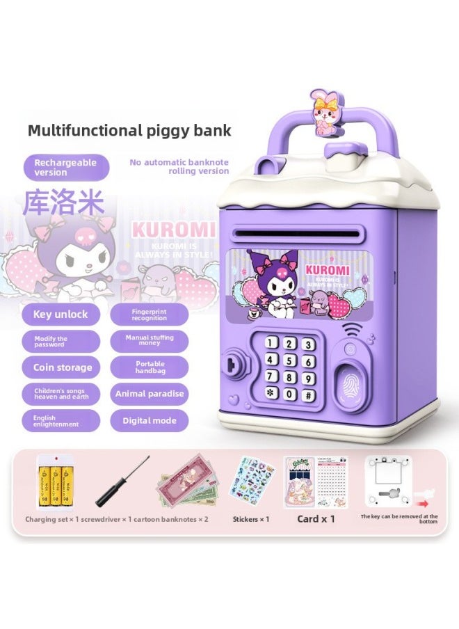 Generic The Year's Kidsren's Girl Kuromi Piggy Bank Can Be Deposited And Withdrawn, But It Can Only Be Entered And Not Exited. The Boy's Savings Locker-Color:Little Sheep【key Unlock】 ⭐ Password Fingerprint ⭐ Manual Door Opening】quick Charging  - Image 5