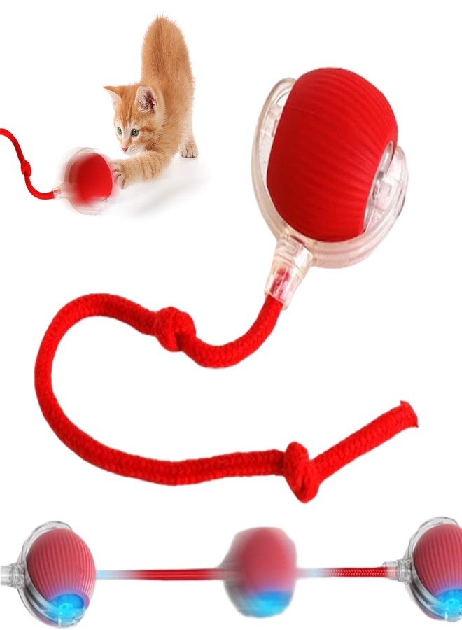 Poxtedsr 1pcs Smart Interactive Pet Toy Ball, Self Rolling Dog Ball Interactive Cat Toys, 360° Smart Automatic Rolling Ball Toy for Dogs Cats Indoor Outdoor Play (Red) - Image 1