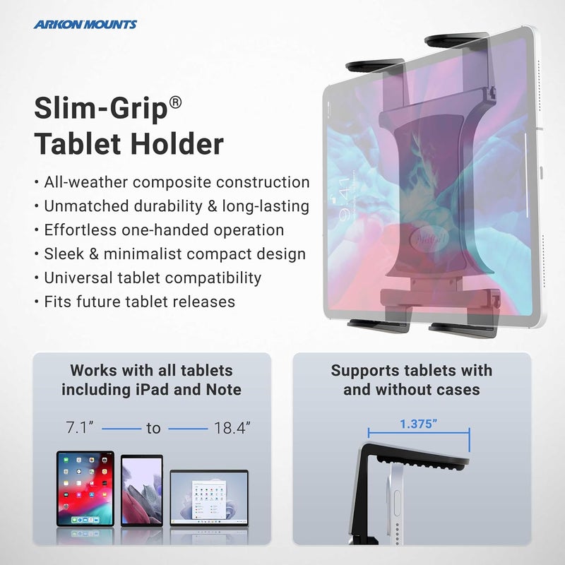 Arkon Mounts - Heavy Duty Drill Base Tablet Mount Secure Grip Versatile Compatibility Professional-Grade Durability Easy Installation Sturdy Tablet Mount | Fits iPad and Samsung Tablets - Image 5