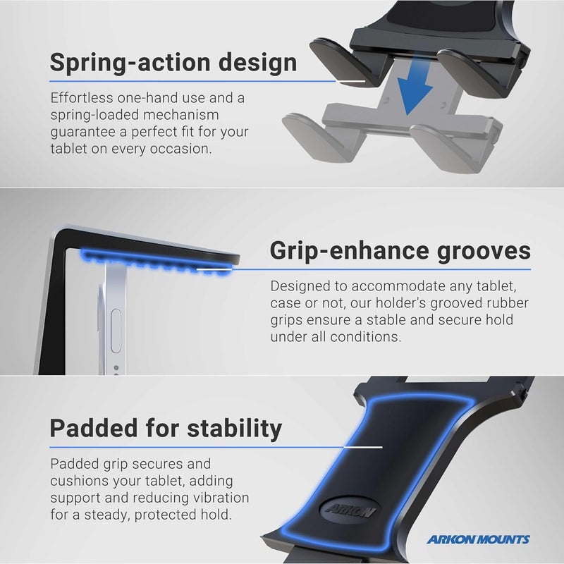 Arkon Mounts - Heavy Duty Drill Base Tablet Mount Secure Grip Versatile Compatibility Professional-Grade Durability Easy Installation Sturdy Tablet Mount | Fits iPad and Samsung Tablets - Image 4