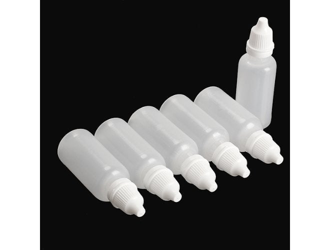 DIY Crafts زجاجات قطارة 5 مل، 50 قطعة زجاجات بلاستيكية شفافة بيضاء فارغة قابلة للضغط - Image 4