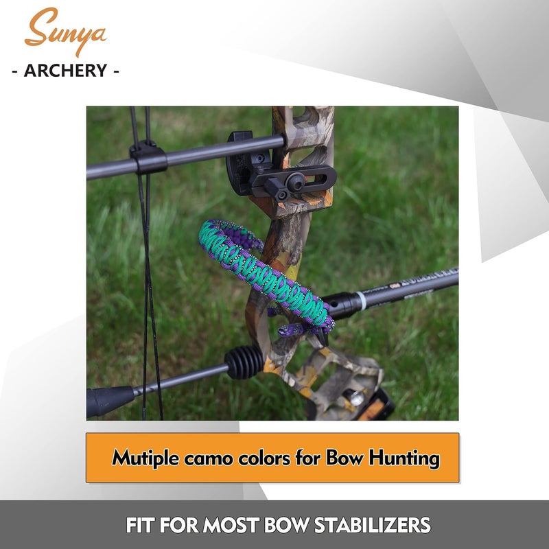 Sunya Archery Bow Wrist Sling, 550 Paracord Strap Comfortable on Hand.100% Full Grain Leather Yoke, Multiple Camo Colors.Fit Compound Bow Stabilizer & Recurve. - Image 2