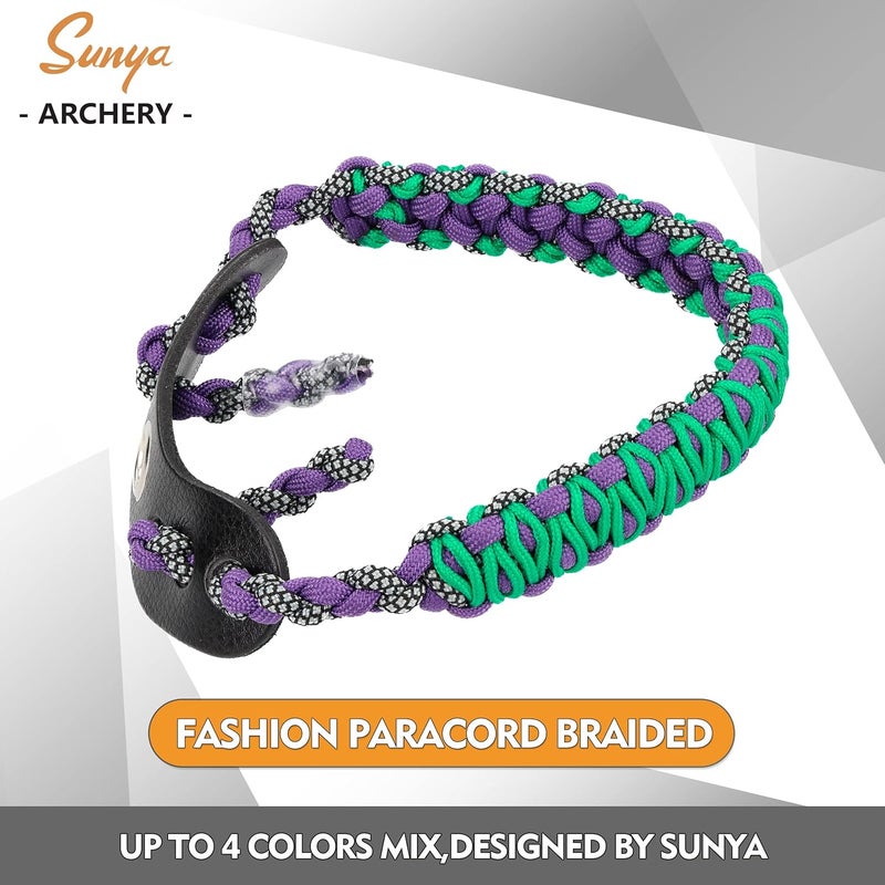 Sunya Archery Bow Wrist Sling, 550 Paracord Strap Comfortable on Hand.100% Full Grain Leather Yoke, Multiple Camo Colors.Fit Compound Bow Stabilizer & Recurve. - Image 5