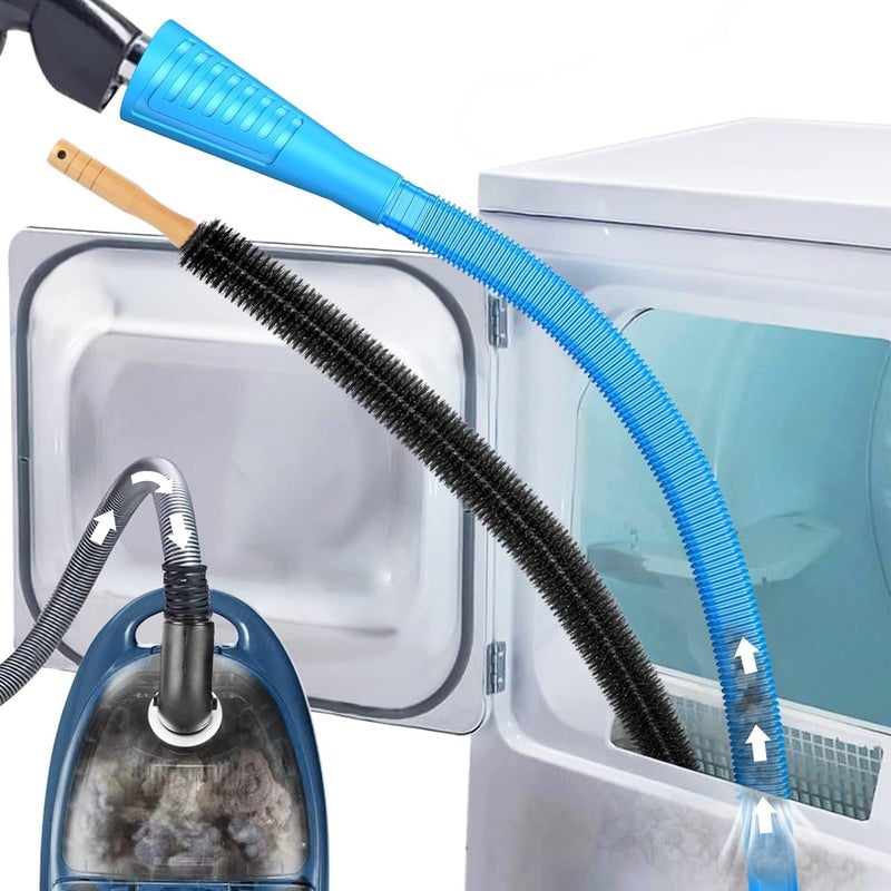 Grofly Dryer Vent Cleaner Kit Flexible Dryer Lint Brush Vacuum Hose Attachment Brush Lint Remover Power Washer and Dryer Vent Vacuum Hose Dryer Vent Cleaning Kit Washer Hose Fast Remove Lint - Image 1