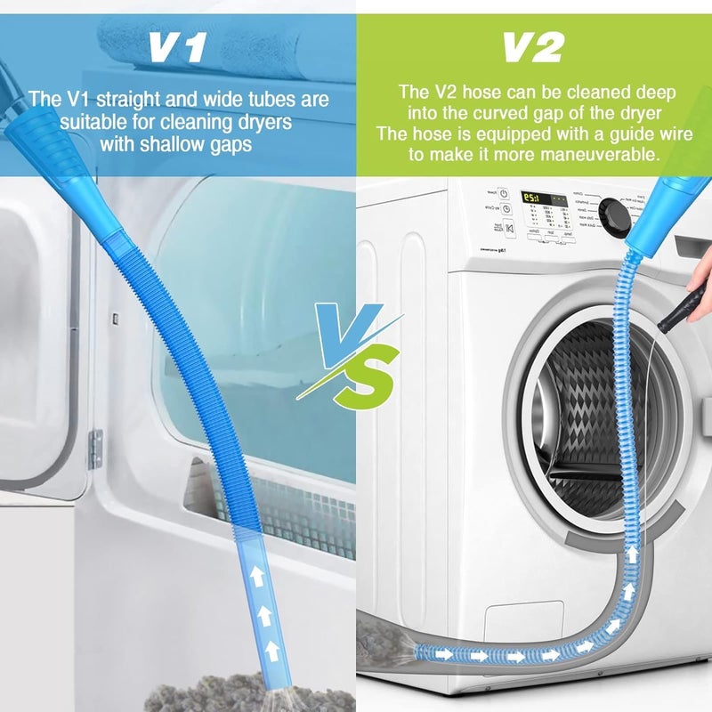 Grofly Dryer Vent Cleaner Kit Flexible Dryer Lint Brush Vacuum Hose Attachment Brush Lint Remover Power Washer and Dryer Vent Vacuum Hose Dryer Vent Cleaning Kit Washer Hose Fast Remove Lint - Image 3