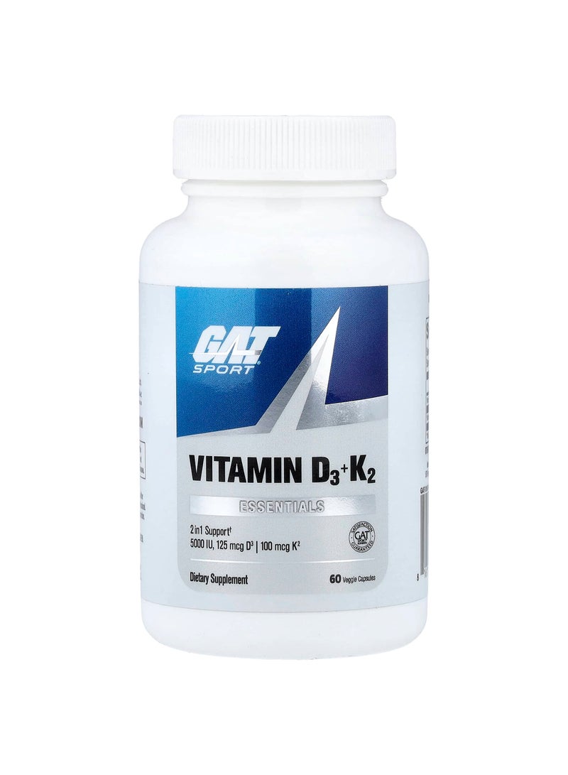 Sport, Essentials, Vitamin D3 & K2, 60 Veggie Capsules
