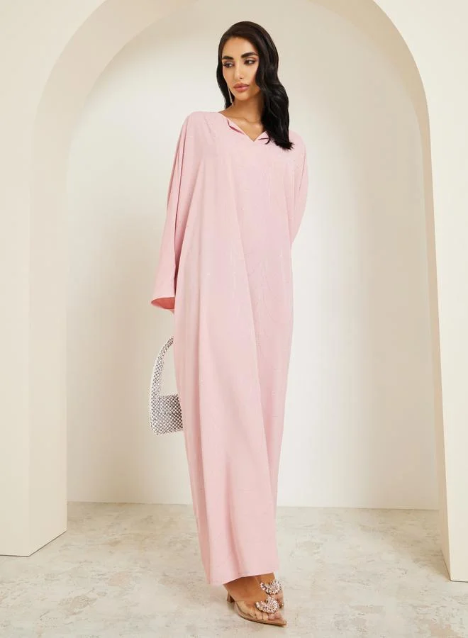 Amirah  Women Pink Embellished Maxi Kaftan for Women | Best Price UAE