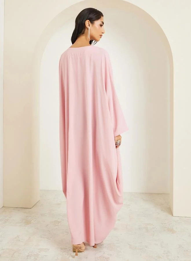 Amirah  Women Pink Embellished Maxi Kaftan for Women | Best Price UAE