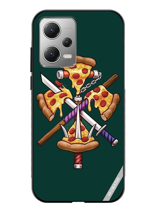 VR CREATIVE Protective Case Cover For Xiaomi Redmi Note 12 Pizza Sword Design Multicolour - Image 1