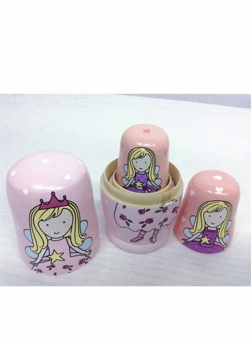 Wooden Russian Nesting Dolls Set, 5 Pieces Stacking Dolls for Home Decor - Image 2
