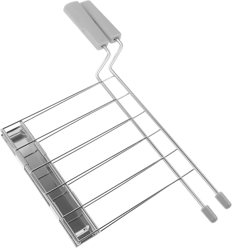 Stainless Steel Breakfast Maker Rack Bread Slice Holder Grill Toaster Gray 26 5X15X2 5CM Easy Clean - Image 2