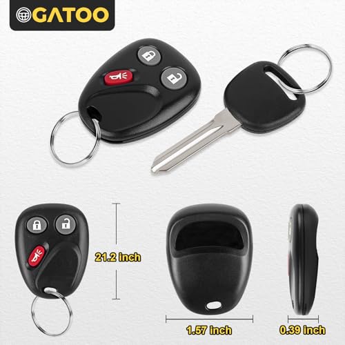 OGATOO بديل مفتاح التحكم عن بُعد يناسب شيفروليه سيلفرادو أفالانش سوبربان تاهو SSR GMC سييرا يوكون ساتورن فيو كاديلاك إسكاليد هامر H2 تورنت 2003 2004 2005 2006، LHJ011 3 أزرار تحكم عن بُعد، 2 قطع - Image 5