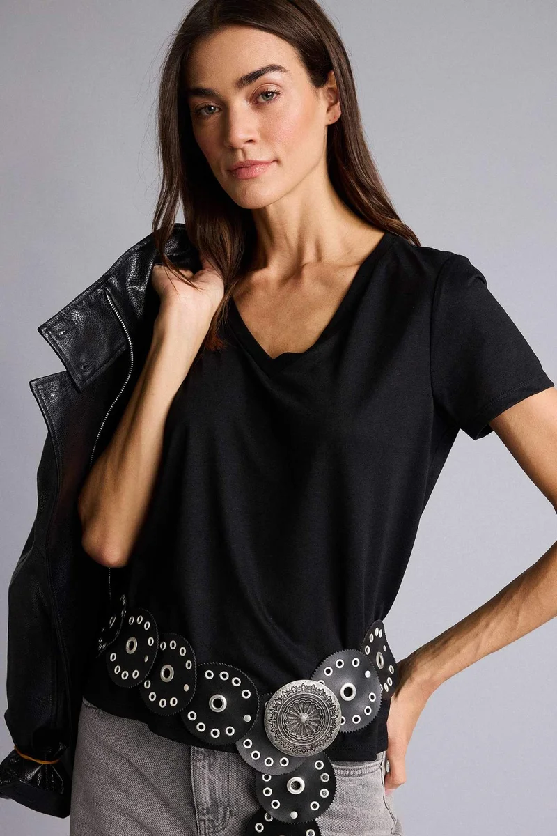 DeFacto Regular Fit V-Neck Basic Short Sleeve T-Shirt