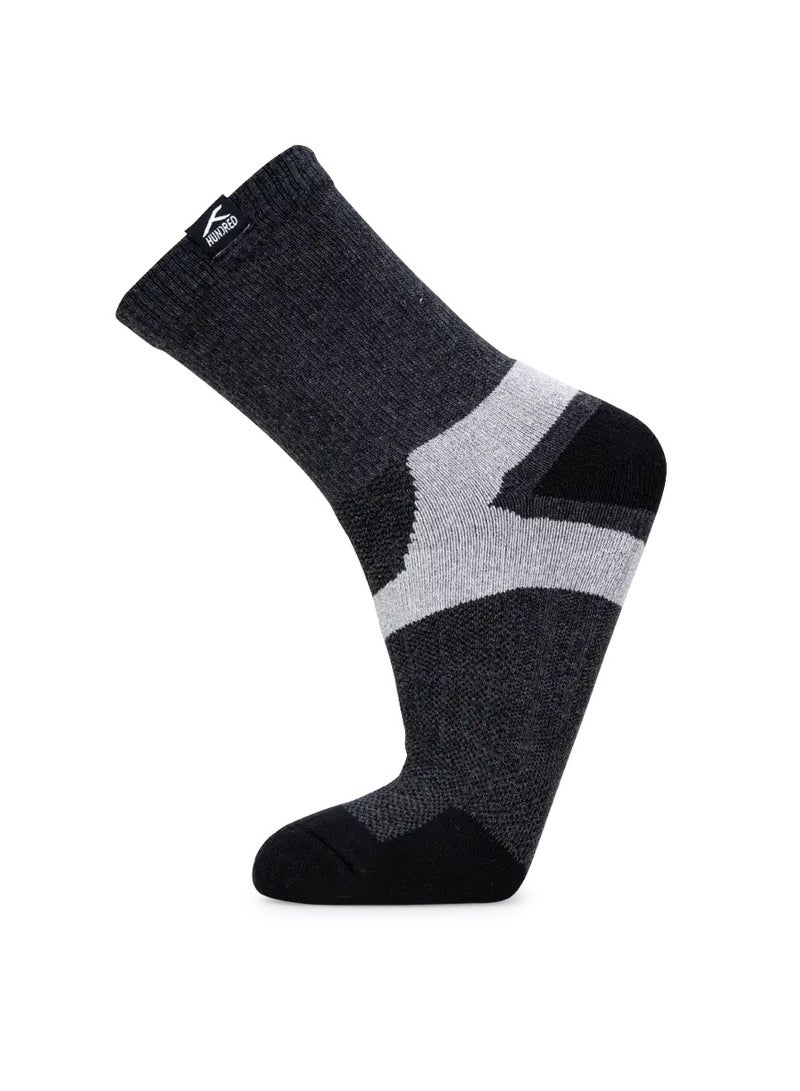 HUNDRED Men'S Sports Socks - Quarter (Black/Grey) (Hbas-3M057-2) - Image 1