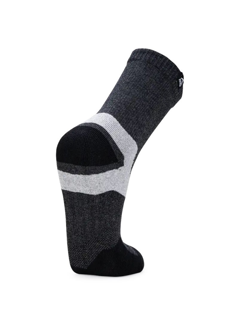 HUNDRED Men'S Sports Socks - Quarter (Black/Grey) (Hbas-3M057-2) - Image 3
