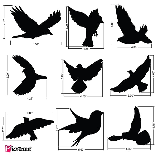 PICRAZEE 9 Flying Birds MDF Plaque Cutout Ready to Hang Home Décor, Room Wall Décor, Wall Art, Decorative Wooden Plaque for Home & Wall Decoration (9 Flying Birds) - Image 3