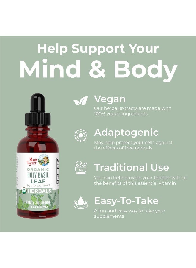 MaryRuth Organics MaryRuth Organics Herbal Supplement Drops, Supports Cognitive Function, Digestion, Pack of 1, Tulsi Holy Basil Leaf, Sugar Free, Energy Levels, Vegan, Non-GMO, 1 Fluid Ounces  - Image 4