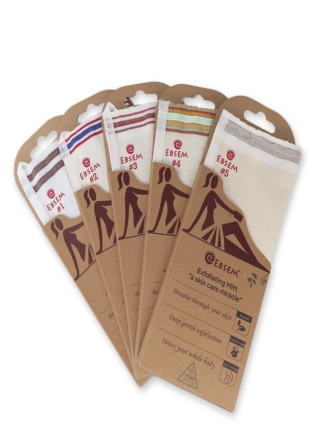 EBSEM Turkish Bath Hamam Hammam Spa Exfoliator Peeling 5 Different Gloves Kese Mitt Heel Foot File Exfoliating Gloves - Image 2