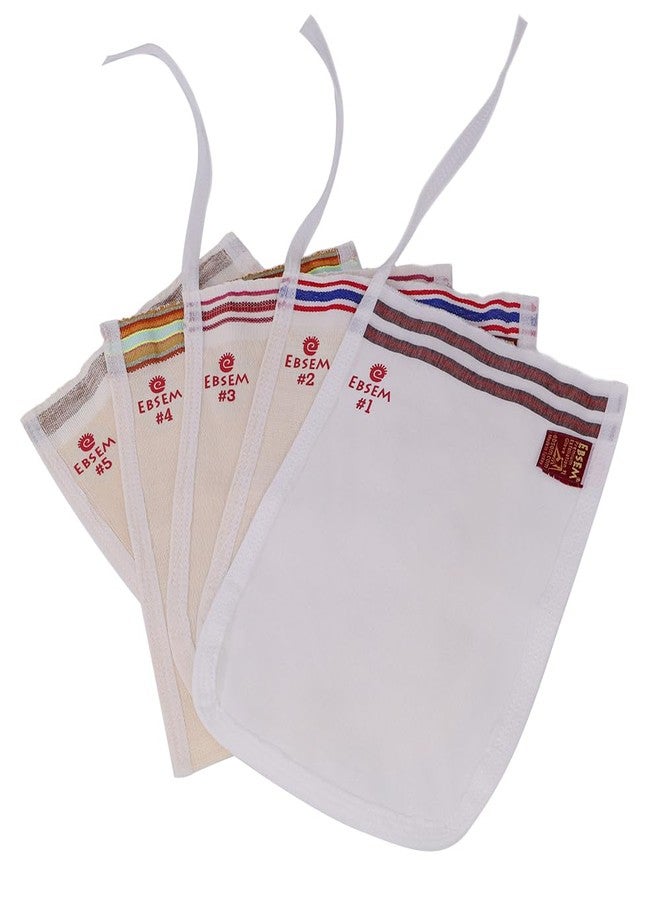 EBSEM Turkish Bath Hamam Hammam Spa Exfoliator Peeling 5 Different Gloves Kese Mitt Heel Foot File Exfoliating Gloves - Image 1