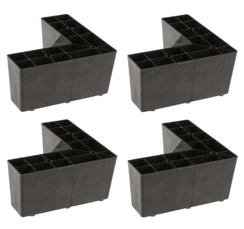UNIQUELLA Uniquella Heavy Duty L Shape Unbreakable Plastic Corner Sofa Leg Height Increaser Sofa Furnitures Leg 2 inch Height Pack of 4 Piece Screw IncludeItem Code01UQ9  - Image 1
