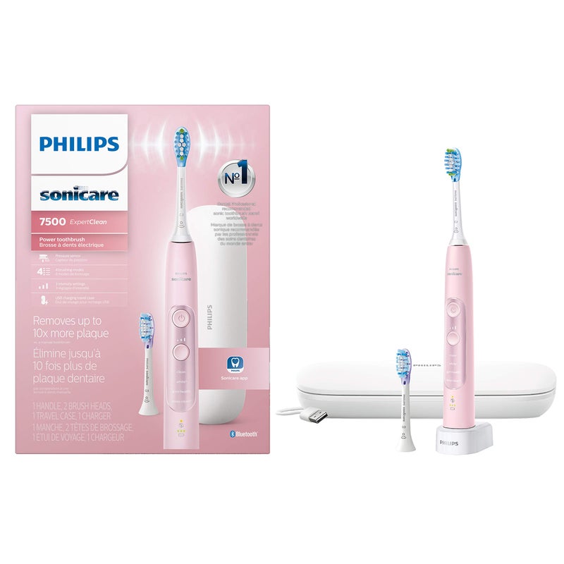 Philips Sonicare ExpertClean 7500 Pink Rechargeable Electric Power Toothbrush HX969007 - Image 2