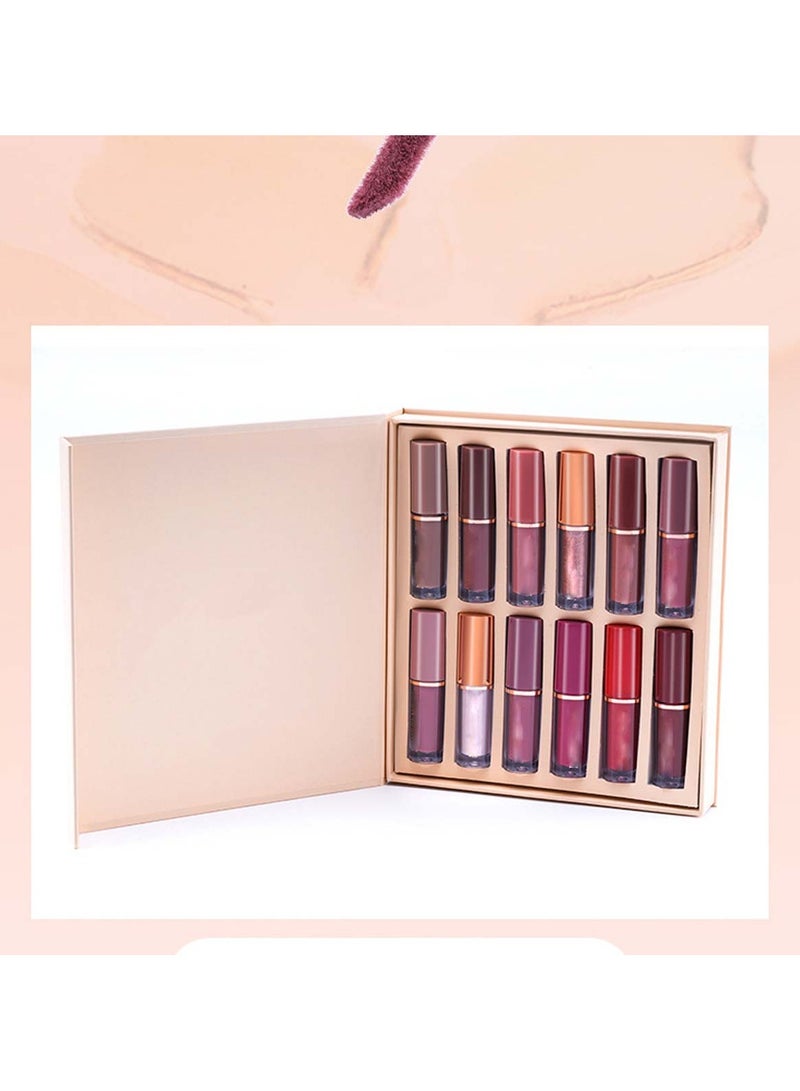 Huitich MB 12-Piece Lip Gloss Set Assorted Shades, Moisturizing & Shiny Finish - Image 5
