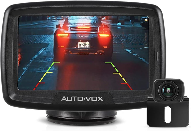 AUTO-VOX CS-2 Wireless Backup Camera with 4.3" Car Monitor, Easy Install Stable Digital Signal Back Up Camera System, Super Night Vision Reverse Cam for Truck, SUV, Van, Trailer - Image 1