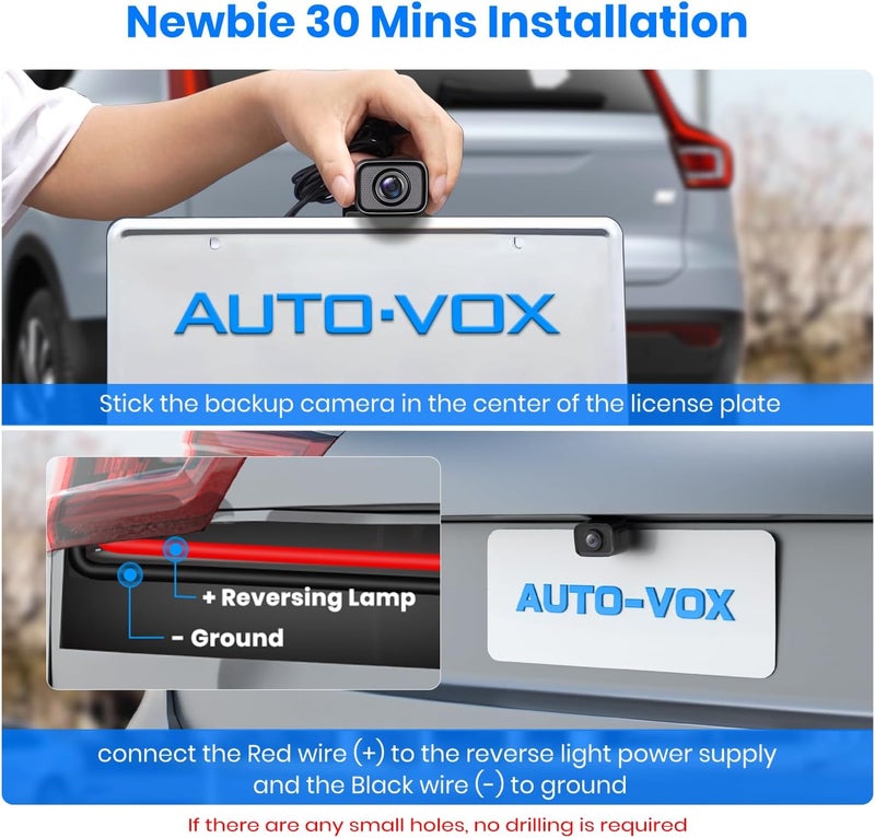 AUTO-VOX CS-2 Wireless Backup Camera with 4.3" Car Monitor, Easy Install Stable Digital Signal Back Up Camera System, Super Night Vision Reverse Cam for Truck, SUV, Van, Trailer - Image 2