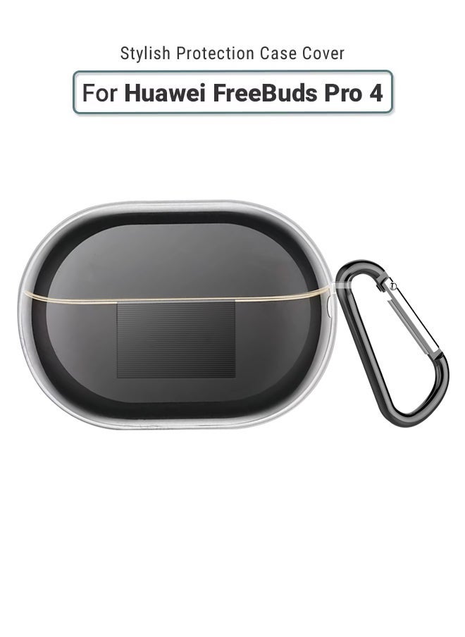 huanmate Huawei FreeBuds Pro 4 Silicone Case Cover - Clear - Made with Soft Silicone, Lightweight & Durable - Stylish Design, Accurate Cut-outs, Easy Installation & Removal - Image 1