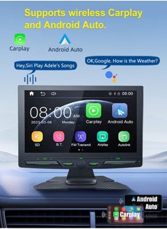 Mi VAZA Wireless CarPlay with 10.1 Inch QLED Screen - Supports Apple CarPlay and Android Auto - Portable MP5 with DSP Chip - Wireless Mirroring - 30-band Equalizer - Wifi, Bluetooth, FM - Car Console Adapter  - Image 4