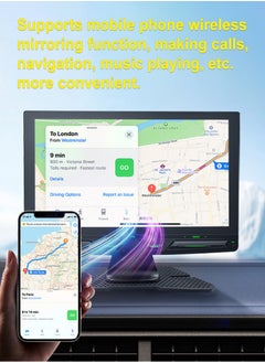 Mi VAZA Wireless CarPlay with 10.1 Inch QLED Screen - Supports Apple CarPlay and Android Auto - Portable MP5 with DSP Chip - Wireless Mirroring - 30-band Equalizer - Wifi, Bluetooth, FM - Car Console Adapter  - Image 5