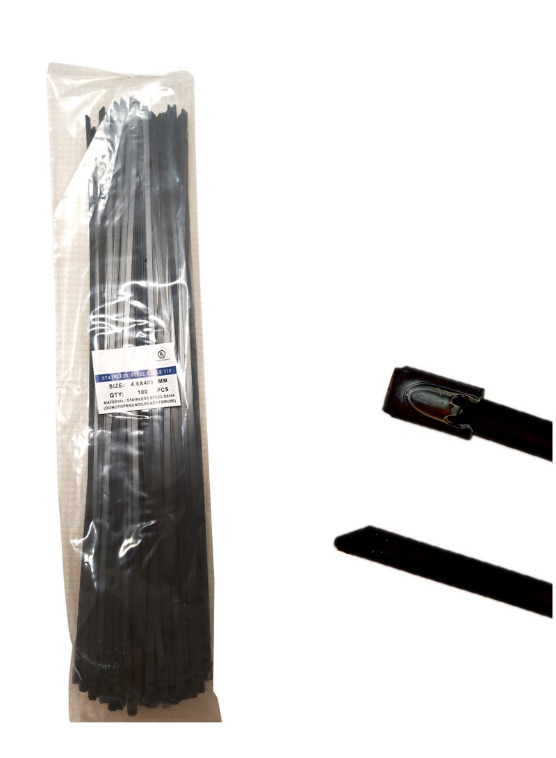 SUNRISE Metal Zip Ties,100 Pcs 40cm Multi-Purpose Stainless Steel Cable Ties, Suitable For Vehicles, Farms, Fences, Pipe Bundling And Other Scenes - Image 2