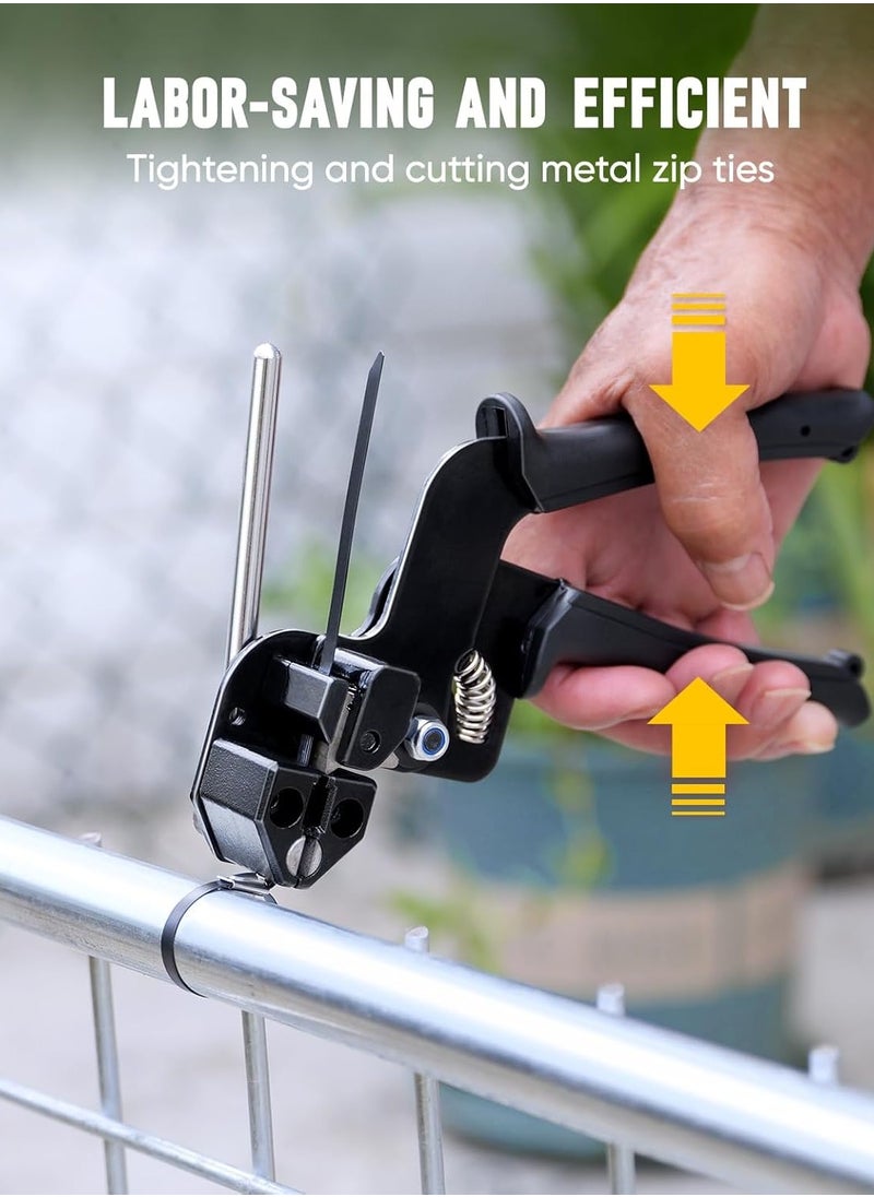 SUNRISE - Metal Zip Ties,100 Pcs 40cm Multi-Purpose Stainless Steel Cable Ties, Suitable For Vehicles, Farms, Fences, Pipe Bundling And Other Scenes - Image 1