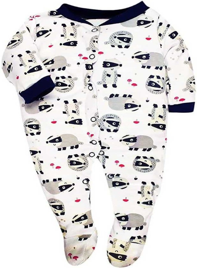 TiniBerry Baby Long Sleeve Cotton Full Body Sleep Suit, Romper for Boys and Girls Set of 3 (3-6 Months, Nevy Blue) - Image 4