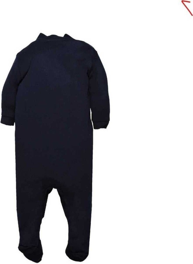TiniBerry Baby Long Sleeve Cotton Full Body Sleep Suit, Romper for Boys and Girls Set of 3 (3-6 Months, Nevy Blue) - Image 5
