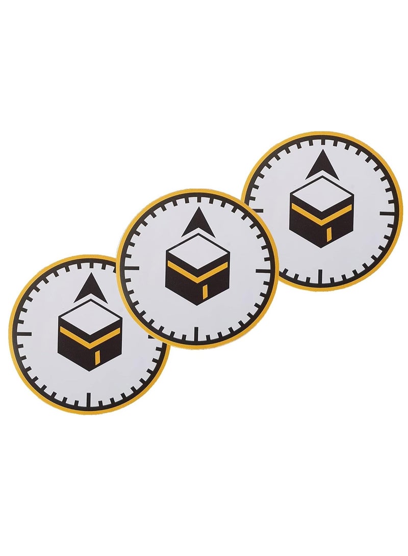 RYN Qibla Sign for Praying  3pcs Bundle of Vinyl Sticker Signage to indicate Qibla Vinyl Decal Stickers for Muslim Kaaba  ROUND 04 - Image 1