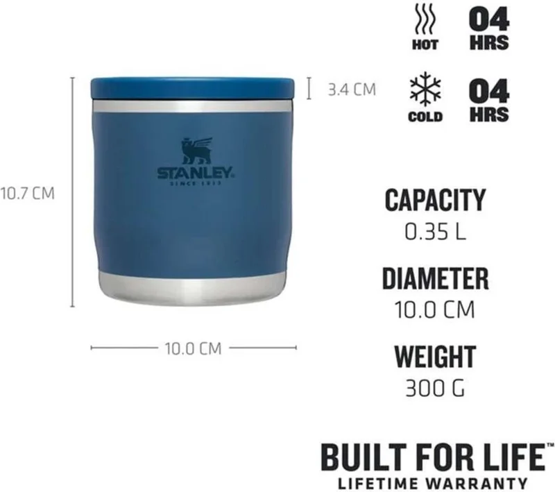 Stanley Food Adventure To-Go Vacuum Stainless Steel Food Thermos 0.35 Lt Stainless Steel 6 Hours Blue 0.3