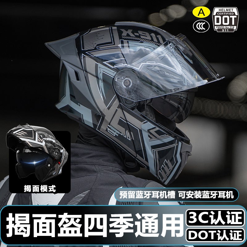 AXK Motorcycle Flip-Up Helmet 3C/DOT Approved Unisex Adult - Image 2