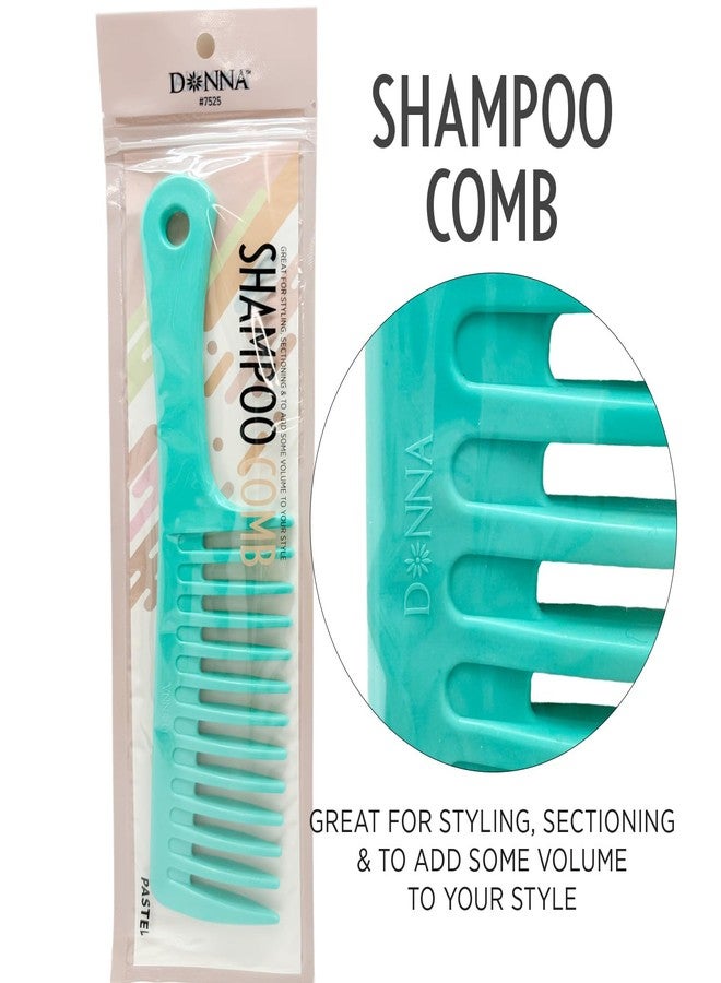 DONNA Shower & Shampoo Comb – Wide Tooth Detangler with Hanging Hook – Lightweight, Anti‑Static Plastic for Wet, Dry, Curly & Thick Hair (Green) - Image 2